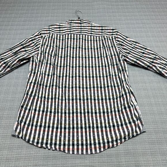 Tommy Bahama Shirt Mens Large Island Crafted Button Up Striped Flip Cuff - Picture 9 of 13